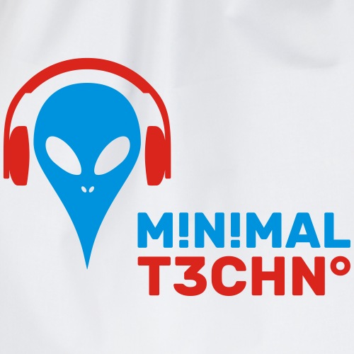 Minimal Techno Shirt Music Club Dance Sound Alien Headphones Red Blue