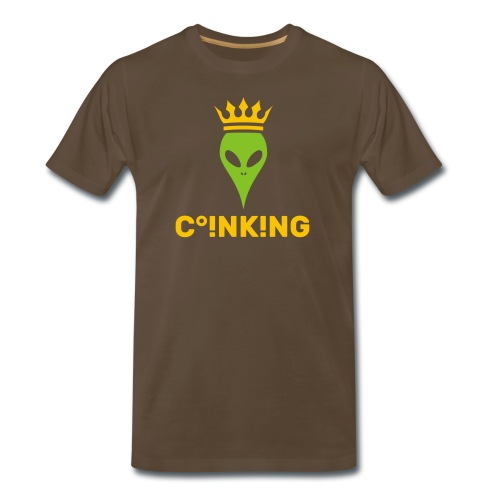 Coin King Alien - Stock Exchange, Crypto Coins Blockchain - Alien Head with Crown - Men & Women, Girls & Boys, Hoodie, Unisex, Top, T-Shirt, Mousepad, Shirt, Cryptocurrency, Stocks, Investing, Trading, Shares, Brown Shirt Mens